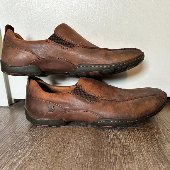 Born Men's Rustic Brown Leather Loafers - Picture 4 of 7